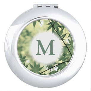 Sunlight Through Maple Leaves Monogram Compact Mirror