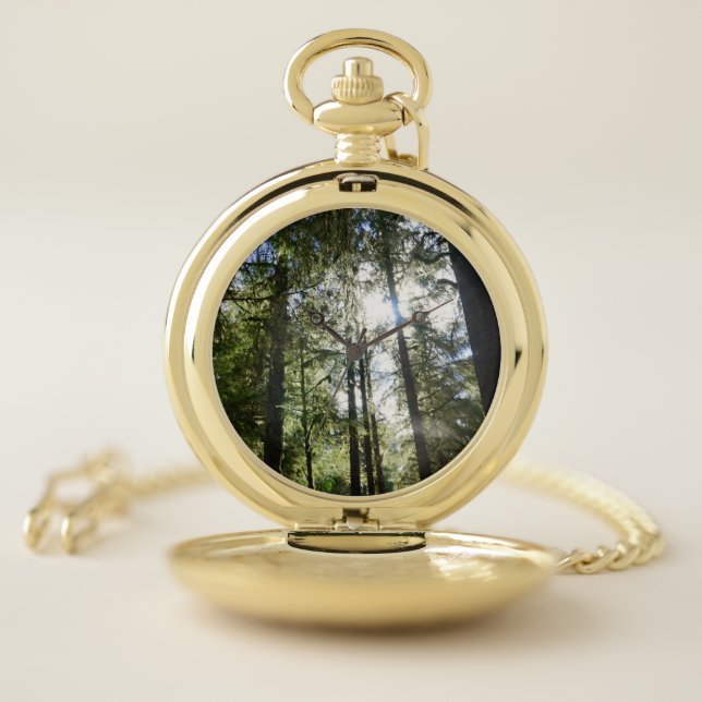 Sunlight Through Pine Trees Pocket Watch (Inside)
