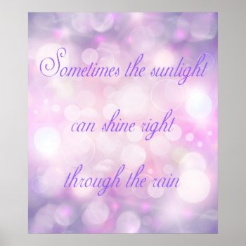 Sunlight Through Rain Inspirational Purple Poster by TheInspiredEdge at Zazzle