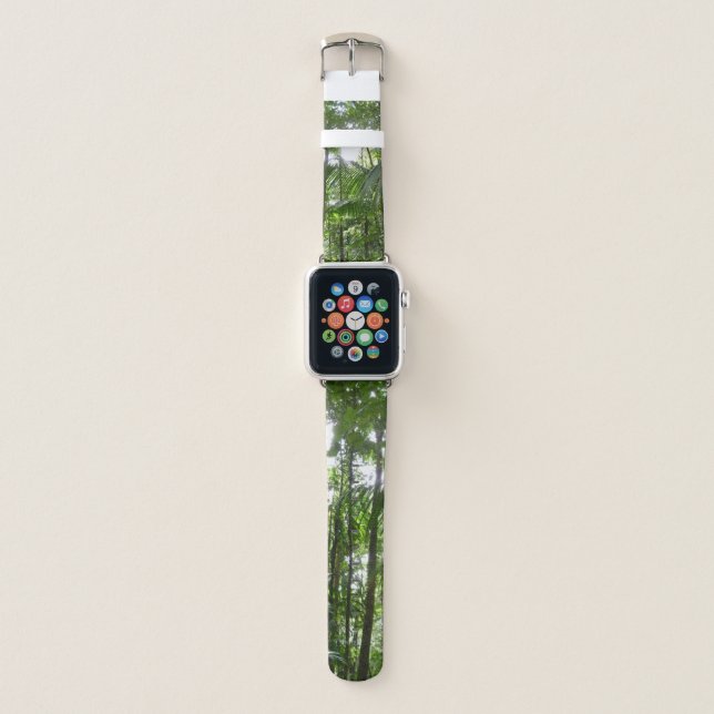 Sunlight Through Rainforest Canopy Tropical Green Apple Watch Band (Front)