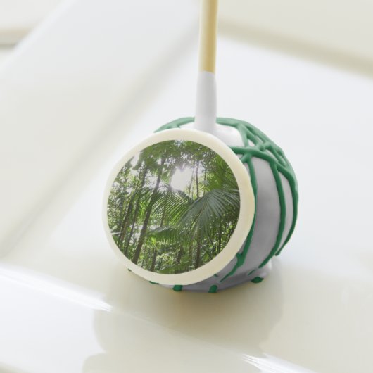 Sunlight Through Rainforest Canopy Tropical Green Cake Pops (Front Insitu)