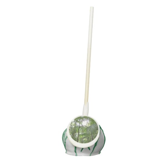 Sunlight Through Rainforest Canopy Tropical Green Cake Pops (Front)