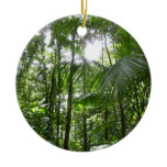Sunlight Through Rainforest Canopy Tropical Green Ceramic Ornament