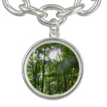 Sunlight Through Rainforest Canopy Tropical Green Charm Bracelet