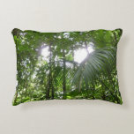 Sunlight Through Rainforest Canopy Tropical Green Decorative Pillow