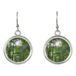 Sunlight Through Rainforest Canopy Tropical Green Earrings