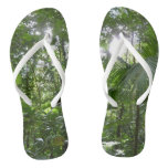 Sunlight Through Rainforest Canopy Tropical Green Flip Flops