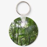 Sunlight Through Rainforest Canopy Tropical Green Keychain