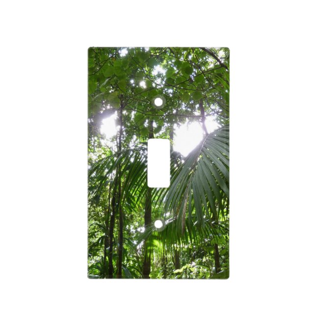 Sunlight Through Rainforest Canopy Tropical Green Light Switch Cover (Front)