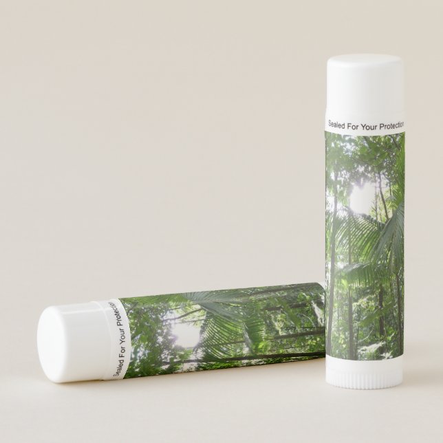 Sunlight Through Rainforest Canopy Tropical Green Lip Balm (Front)