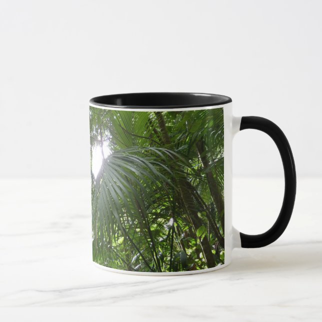 Sunlight Through Rainforest Canopy Tropical Green Mug (Right)