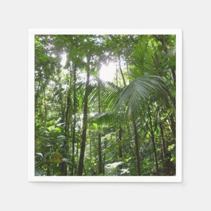 Sunlight Through Rainforest Canopy Tropical Green Paper Napkins