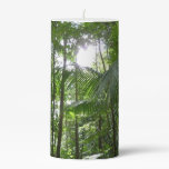 Sunlight Through Rainforest Canopy Tropical Green Pillar Candle