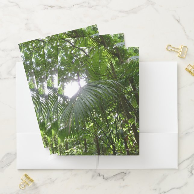Sunlight Through Rainforest Canopy Tropical Green Pocket Folder (In Situ)
