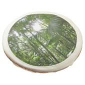 Sunlight Through Rainforest Canopy Tropical Green Sugar Cookie (Angled)