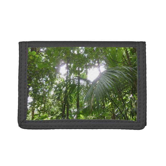 Sunlight Through Rainforest Canopy Tropical Green Trifold Wallet (Front)