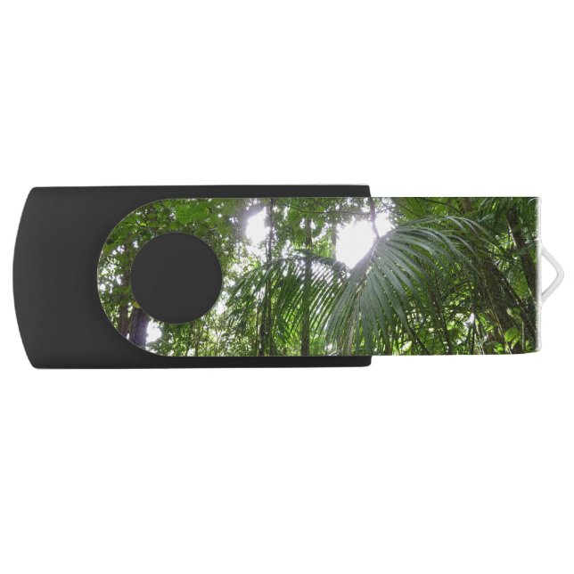 Sunlight Through Rainforest Canopy Tropical Green USB Flash Drive (Front)