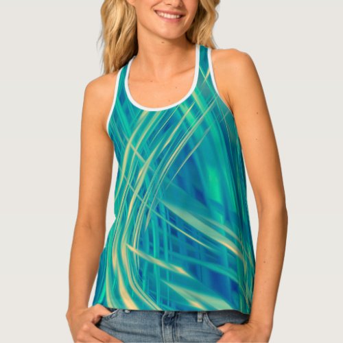 Sunlight Through Teal Abstract Pattern Tank Top