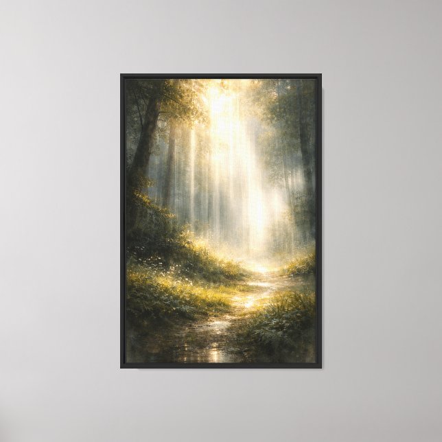 Sunlight Through the Enchanted Forest Canvas Print (Front)