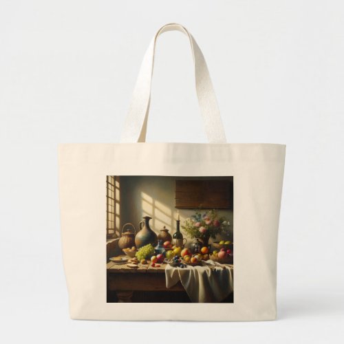 Sunlight through the Window _ Still Life Painting Large Tote Bag