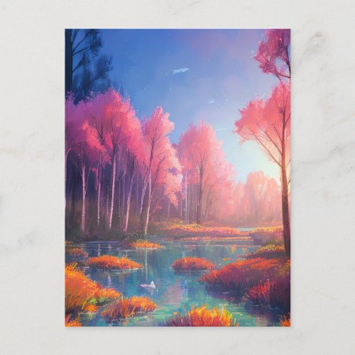 Sunlights Masterpiece in the Swampy Wilderness Postcard
