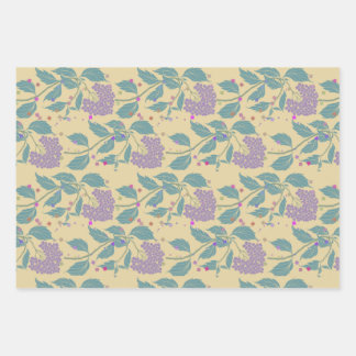 Sunlit Arbor collection of 3 Art Nouveau Gift Wrap