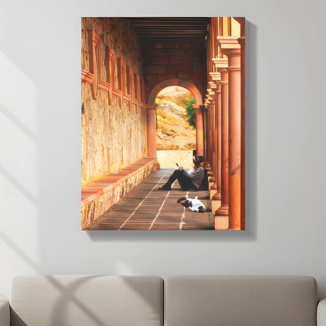 Sunlit Archway – Serene Mediterranean Canvas Print (Creator Uploaded)