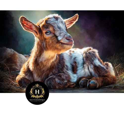 Sunlit Baby Goat Farm Portrait Tissue Paper