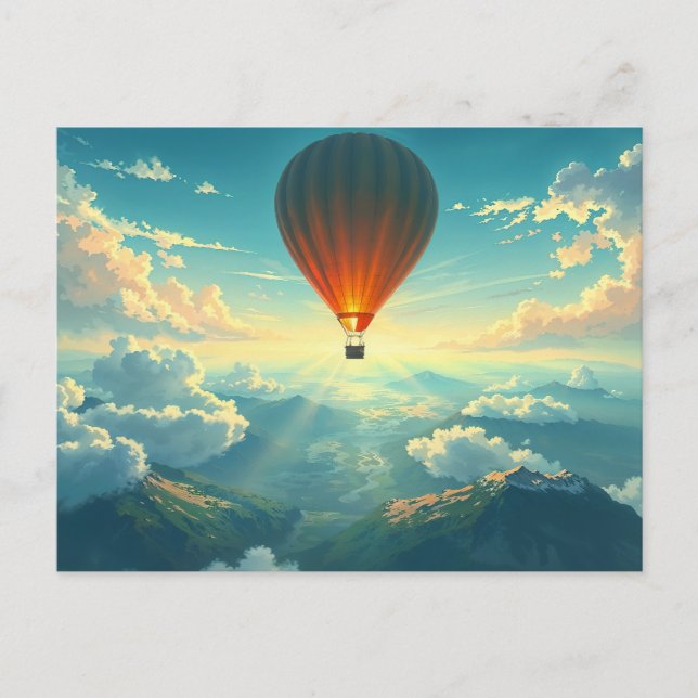 Sunlit Balloon Ride Postcard (Front)