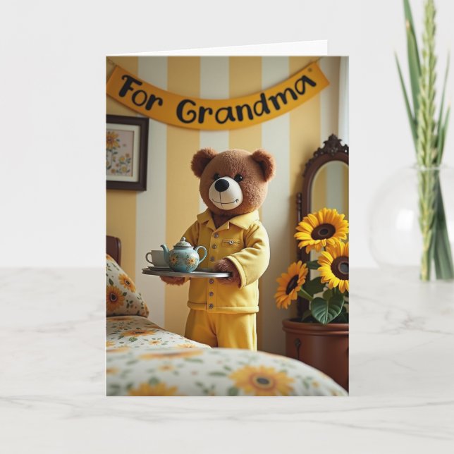 Sunlit Bear Mothers Day Card (Front)