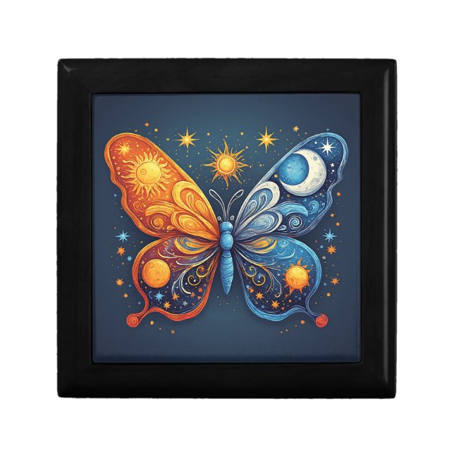 🌸Sunlit Butterfly Dual Tone Keepsake Gift Box🌸 Box (Front)
