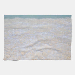 Sunlit Caribbean Sea Beach Foam 1 Kitchen Towel