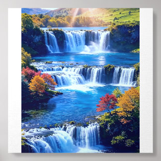 Sunlit Cascade Valley 001 Foam Core Photo Tile