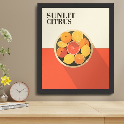 Sunlit Citrus _ Fresh and Vibrant Fruit Art Framed Art