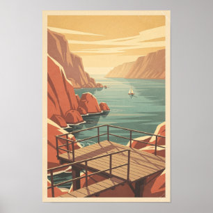 Sunlit Coral Cove Observation Deck Poster