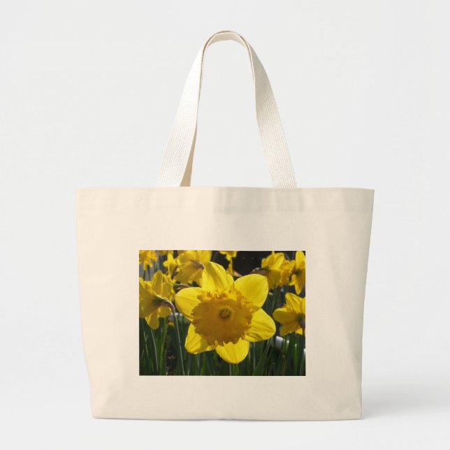 Sunlit Daffodil Large Tote Bag (Front)