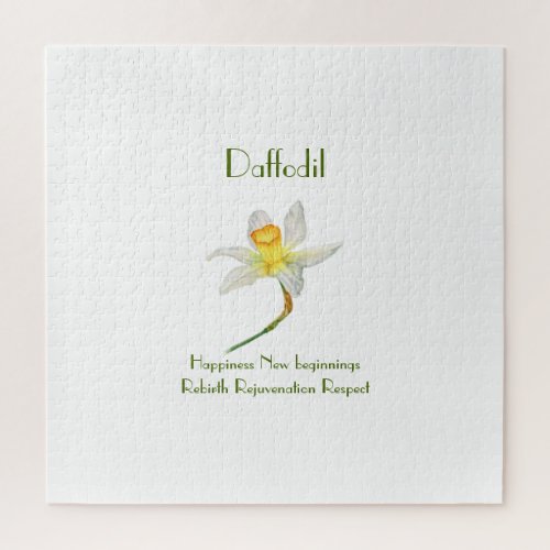 Sunlit Daffodil with flower meaning  Jigsaw Puzzle