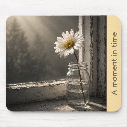 Sunlit Daisy “A Moment in Time” Mouse Pad