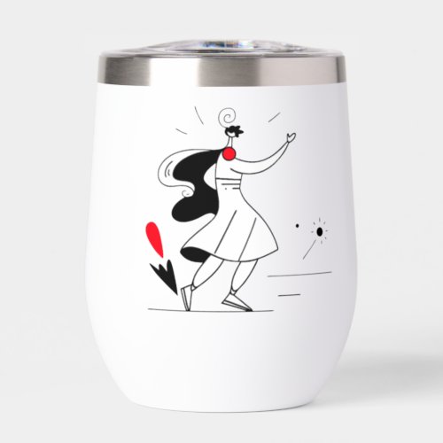 Sunlit Dancing Woman  Thermal Wine Tumbler