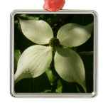 Sunlit Dogwood Blossom Spring Floral Metal Ornament