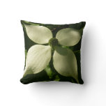 Sunlit Dogwood Blossom Spring Floral Throw Pillow