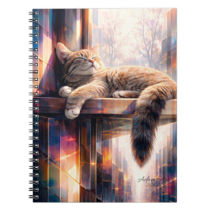 Sunlit Dreams Cat Cozy Feline Art Notebook
