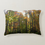 Sunlit Fall Forest Autumn Landscape Decorative Pillow