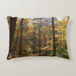 Sunlit Fall Trail in Laurel Hill State Park Decorative Pillow
