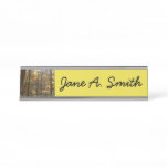 Sunlit Fall Trail in Laurel Hill State Park Desk Name Plate
