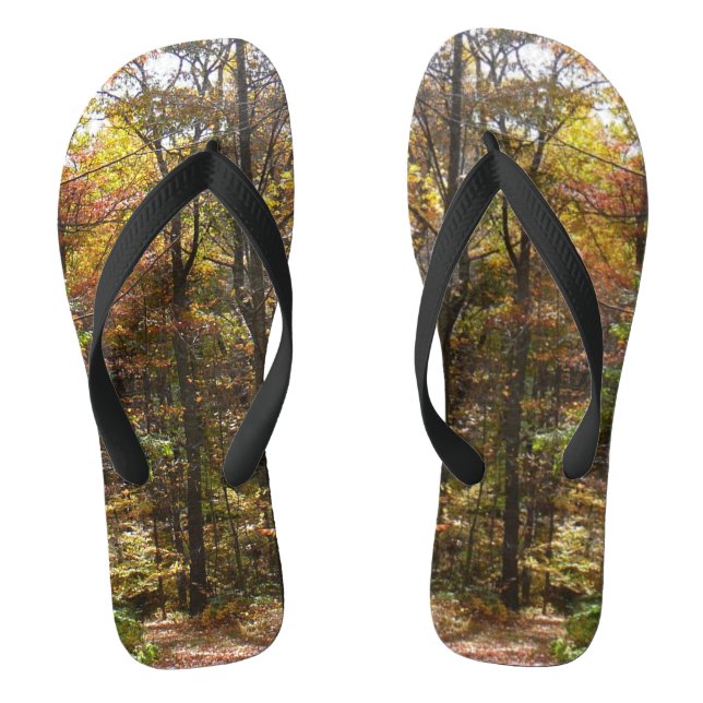 Sunlit Fall Trail in Laurel Hill State Park Flip Flops (Footbed)