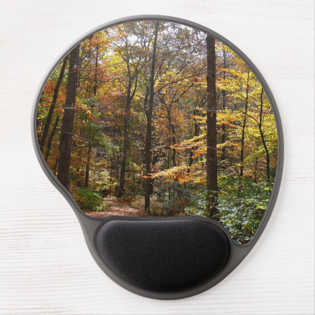 Sunlit Fall Trail in Laurel Hill State Park Gel Mouse Pad (Front)