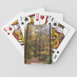 Sunlit Fall Trail in Laurel Hill State Park Playing Cards