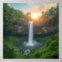 Sunlit Falls – Minimalist Nature Art for Modern In