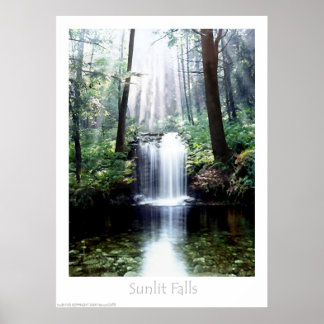 Sunlit Falls Poster